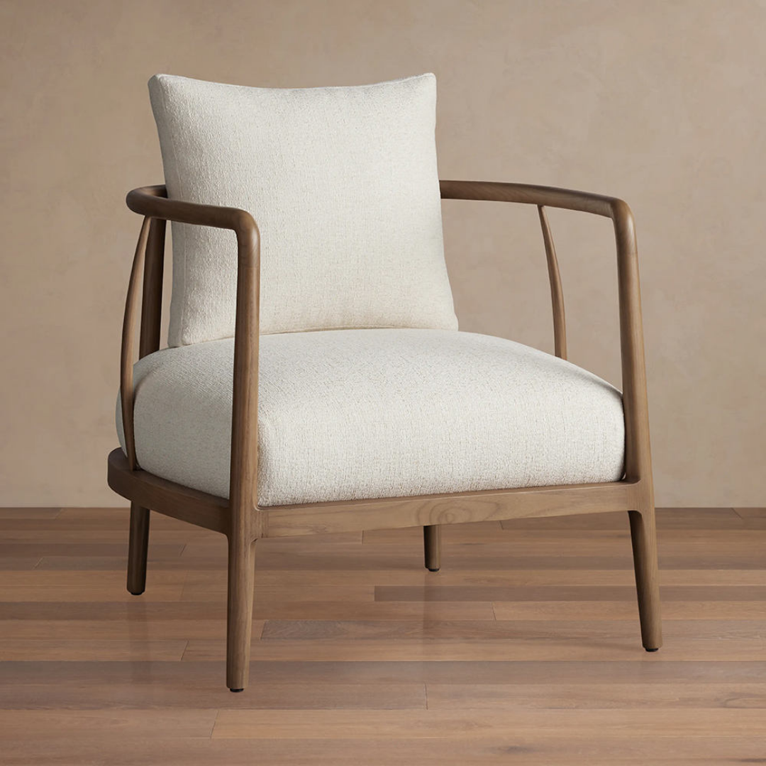 Zenyth – Skandinavisk Loungestol i Eik og Tekstiltrekk