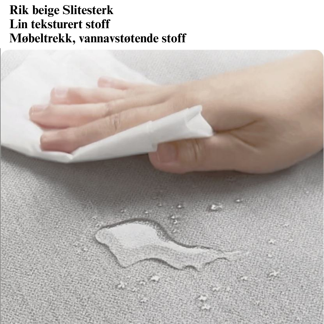 Stellar – Modulær hjørnesofa med matchende puff i beige tekstil