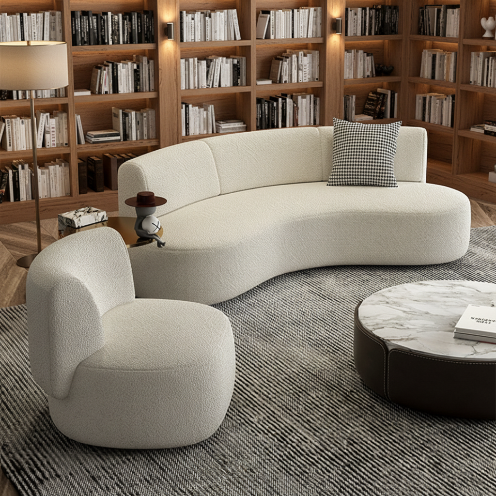Lunarro – Curve Lounge Buet sofa i bouclé
