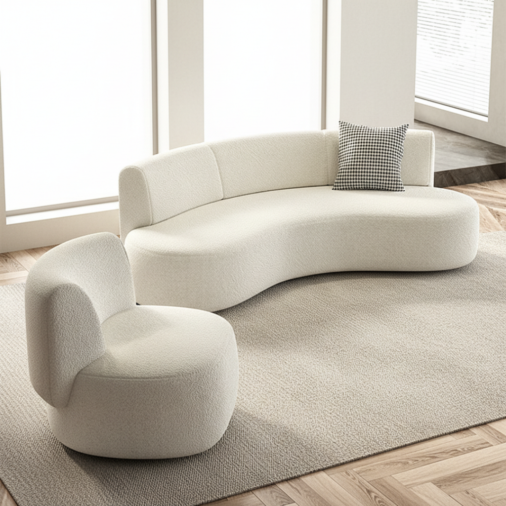 Lunarro – Curve Lounge Buet sofa i bouclé
