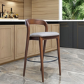 Walnut – Barstol i Mørkt Tre og Moderne Tekstil